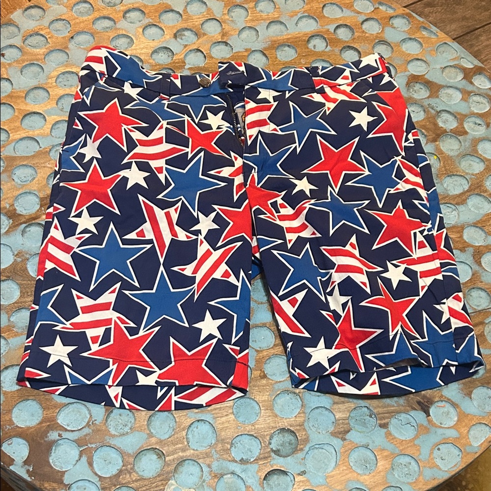 Patriotic Star-Patterned Men's Golf Shorts